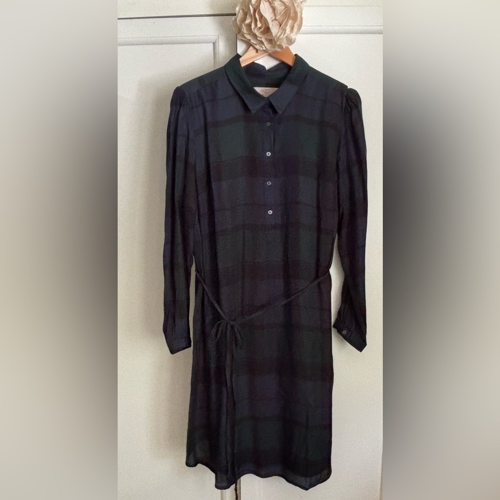 LOFT Plus Black Watch Plaid Dress Women’s 16+